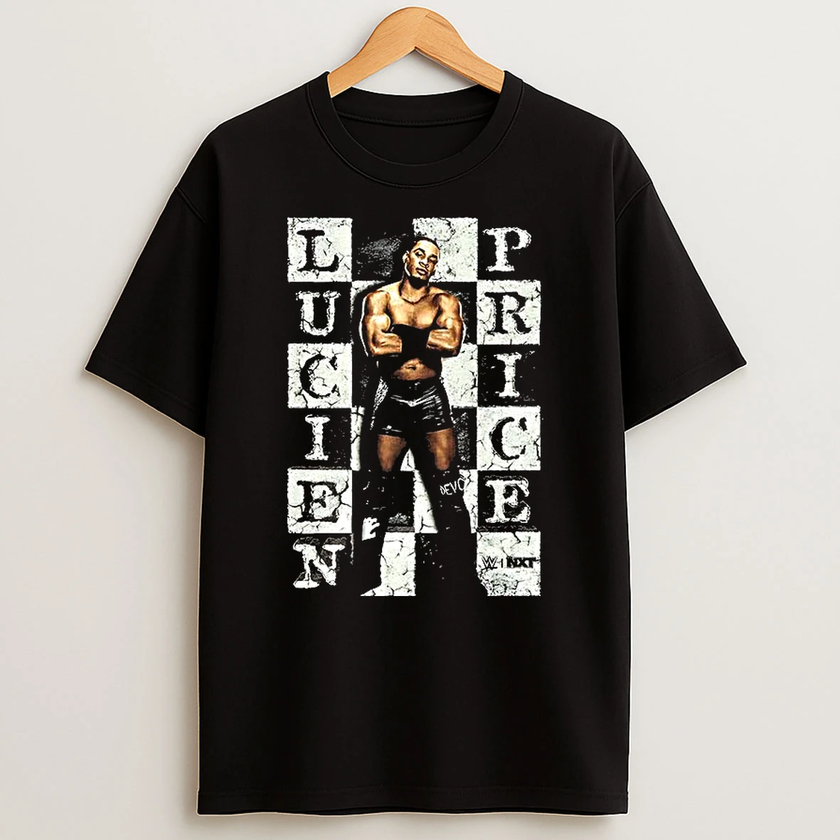 Lucien Price Wwe Checkerboard Superstar Pose T Shirt