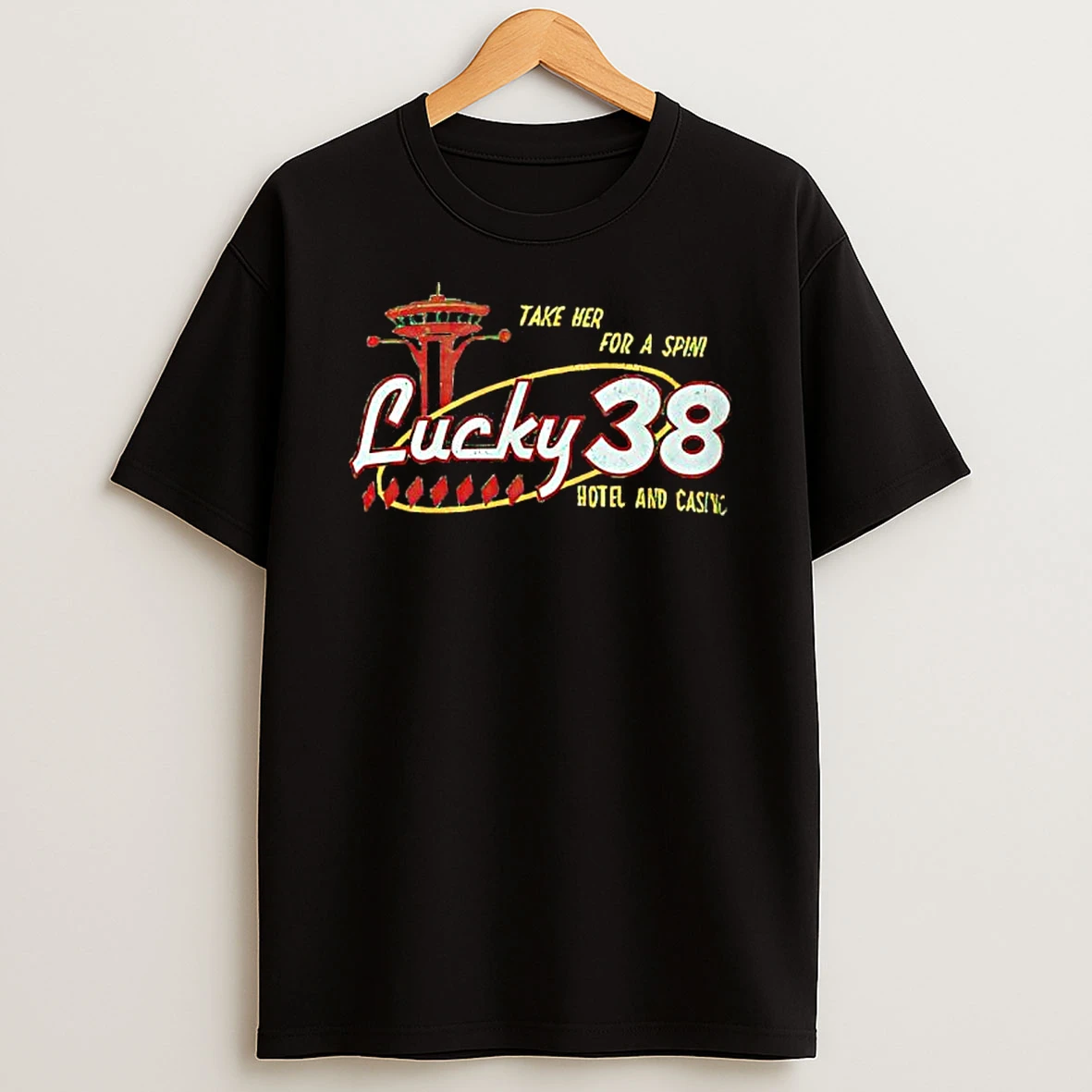 Lucky 38 Hotel And Casino Take Her For A Spin T Shirt