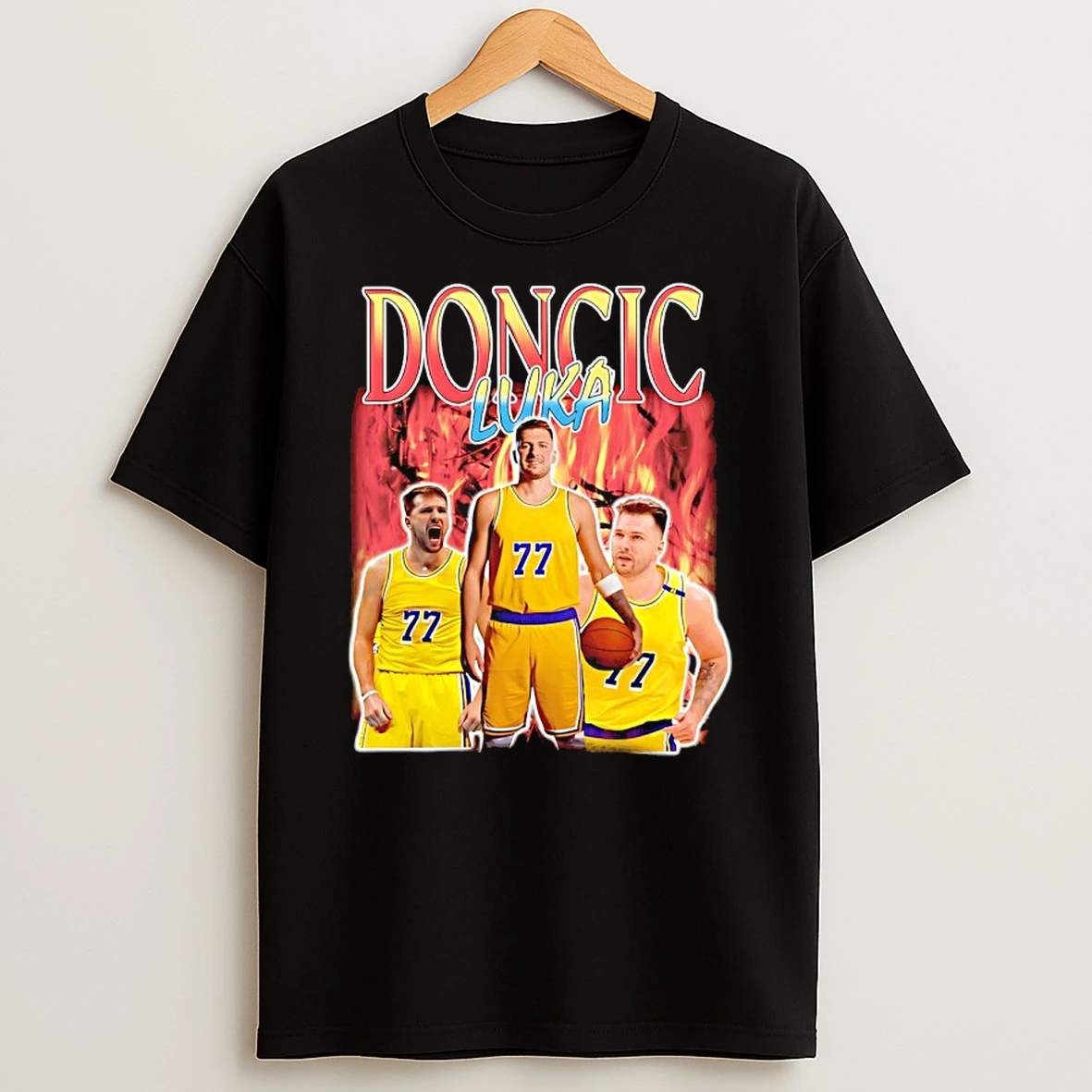 Luka Doncic Los Angeles Lakers Fire Vintage T Shirt