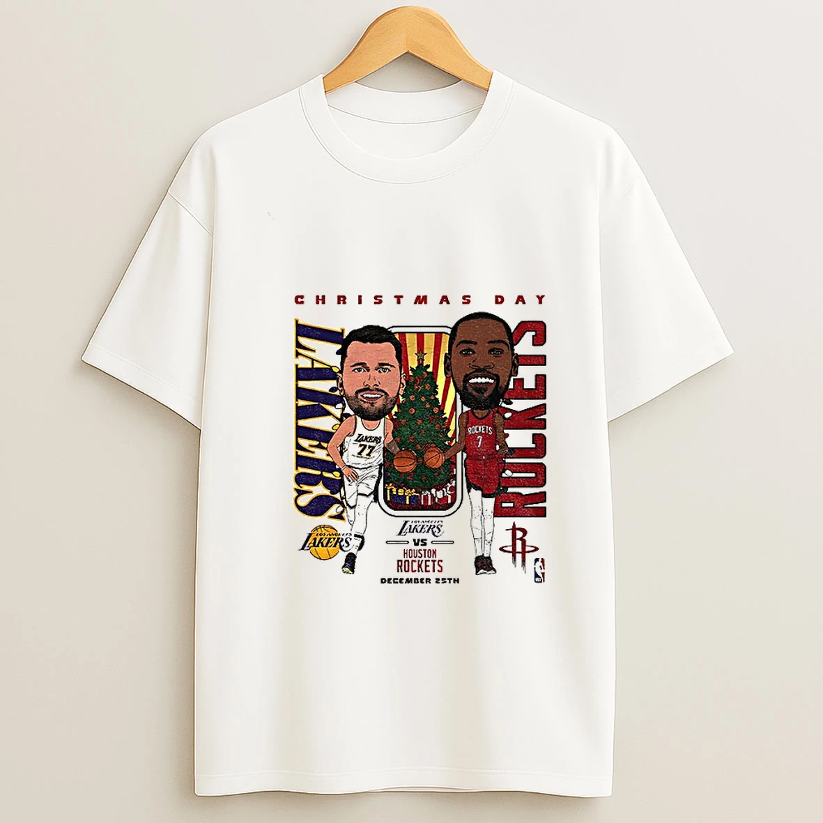 Luka Doncic Los Angeles Lakers Vs Kevin Durant Houston Rocket Basketball Christmas Day T Shirt