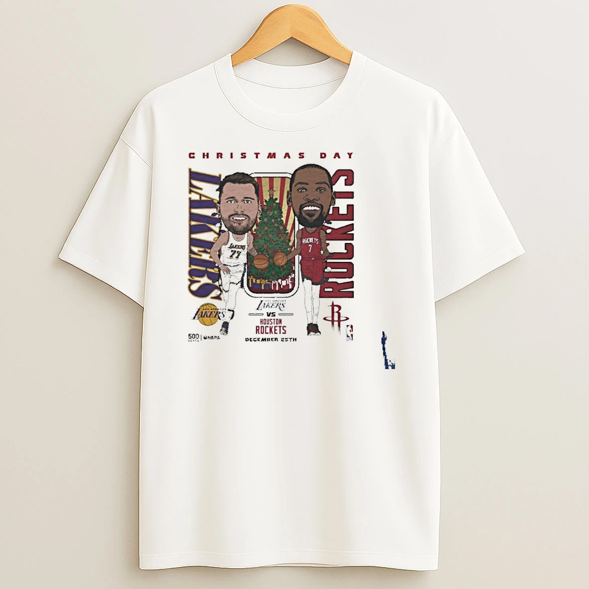 Luka Doncic Vs Kevin Durant 2025 Nba Christmas Day Match Up T Shirt