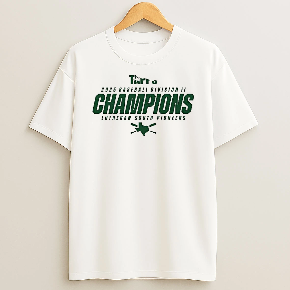 Lutheran South Pioneers 2025 Tapps Baseball D2 State Champions T Shirt