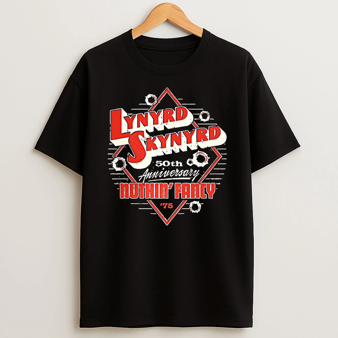 Lynyrd Skynyrd Nuthin Fancy 50th Anniversary Diamond Logo Retro T Shirt