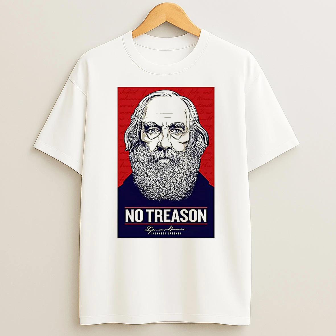Lysander Spooner No Treason Portrait Political Retro T Shirt