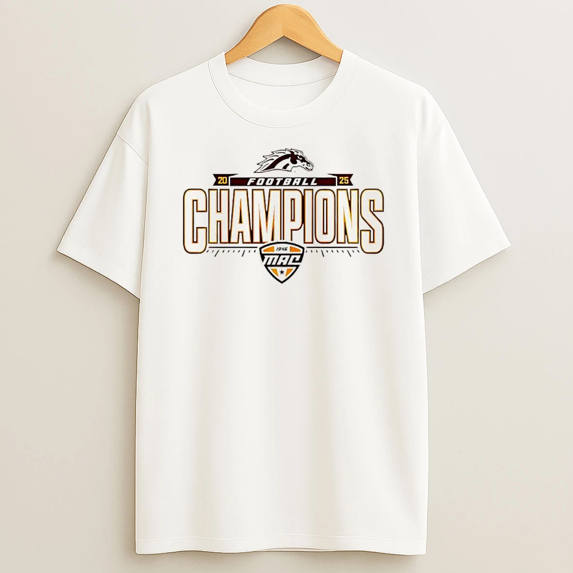 Mac Champions 2025 Western Michigan Victory Logo T Shirt