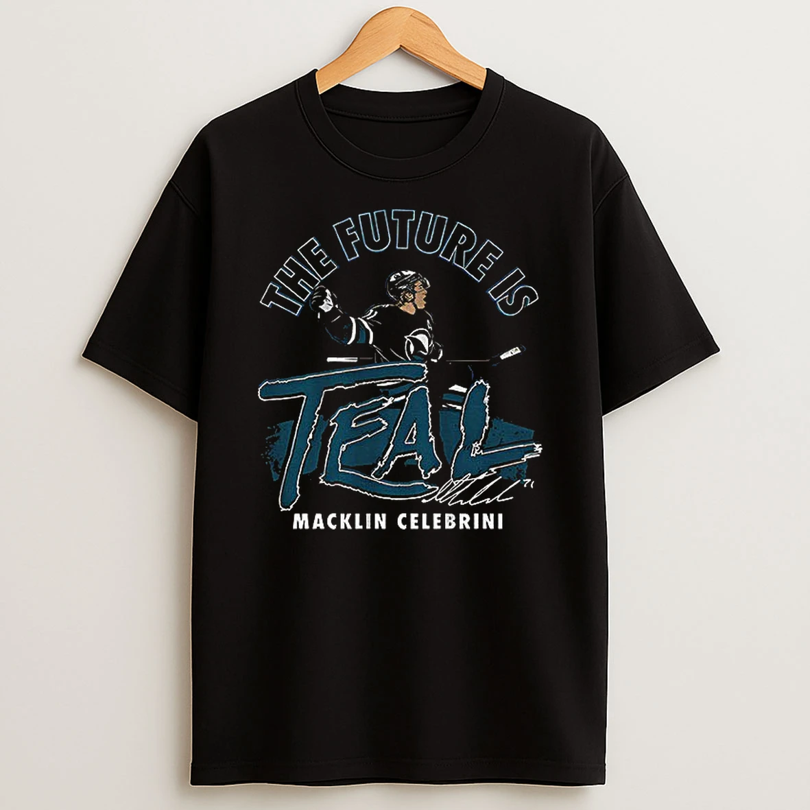Macklin Celebrini San Jose Sharks The Future Is Teal Signature T Shirt