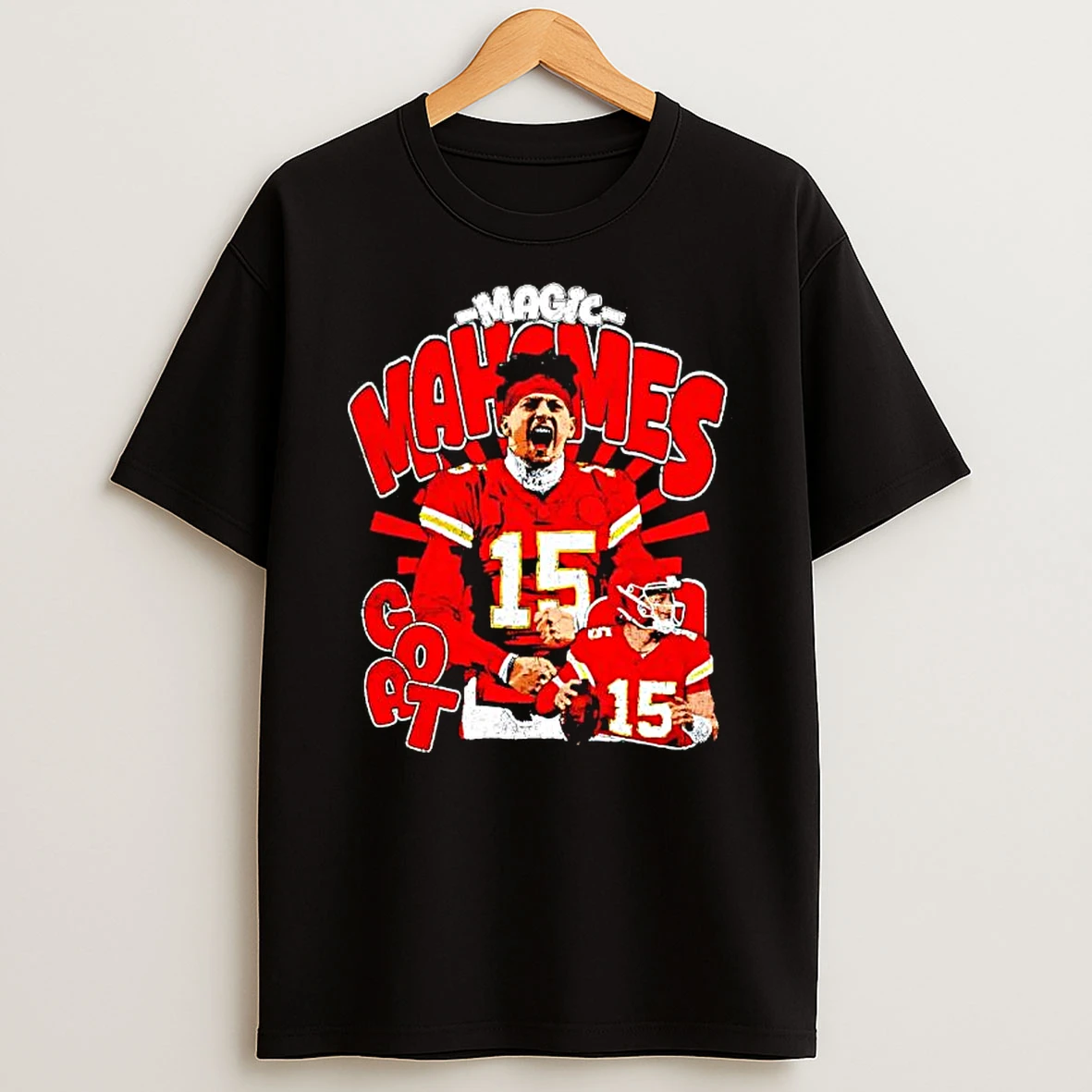 Magic Patrick Mahomes Goat Kansas City Chiefs Quarterback T Shirt