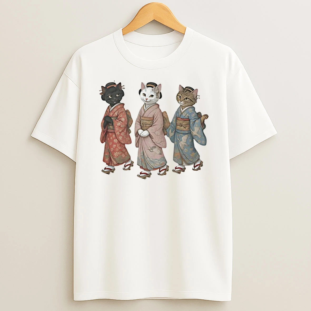Maiko Cats In Kimono Meme T Shirt