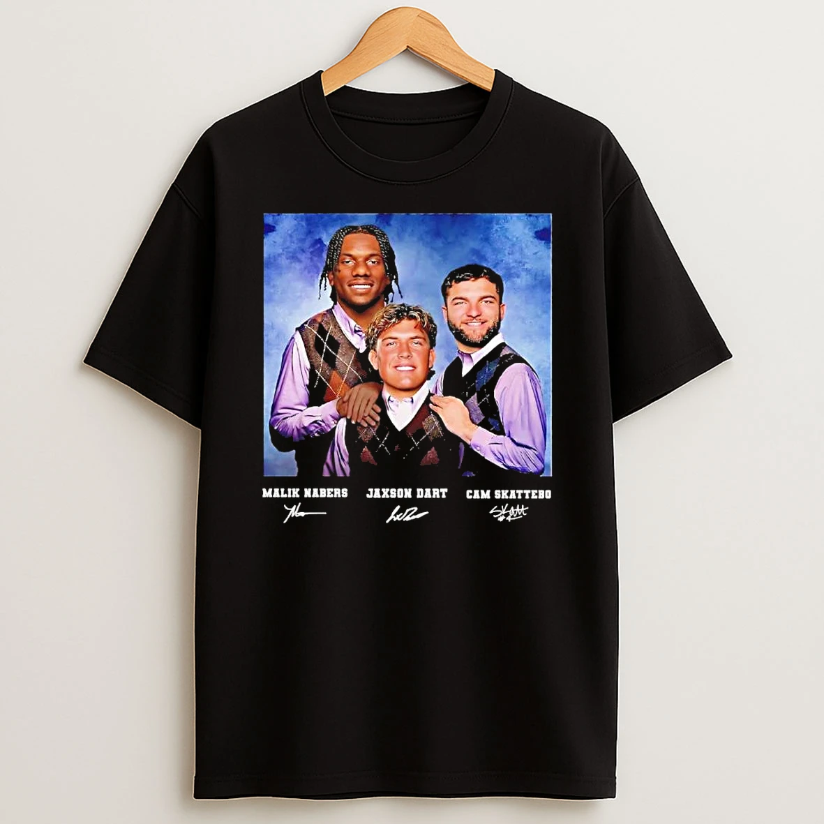 Malik Nabers Jaxson Dart And Cam Skattebo Nfl Player Step Brothers Signature T Shirt