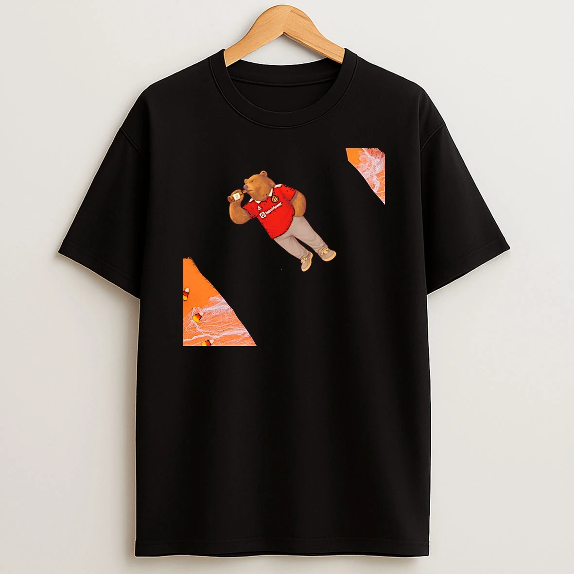 Manchester United Fc Drunk Bear Womens T Shirt