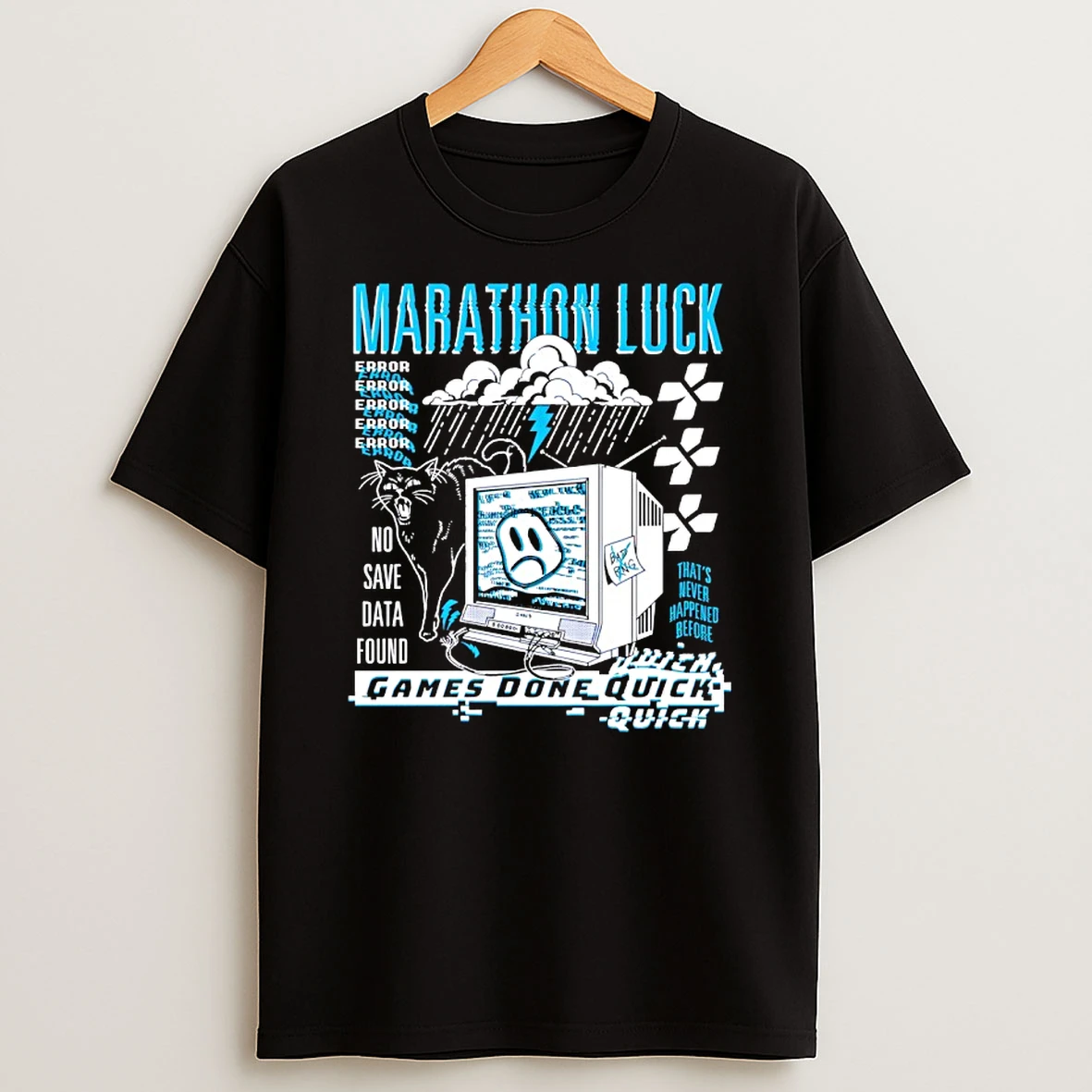 Marathon Luck Games Done Quick No Save Data Found T Shirt