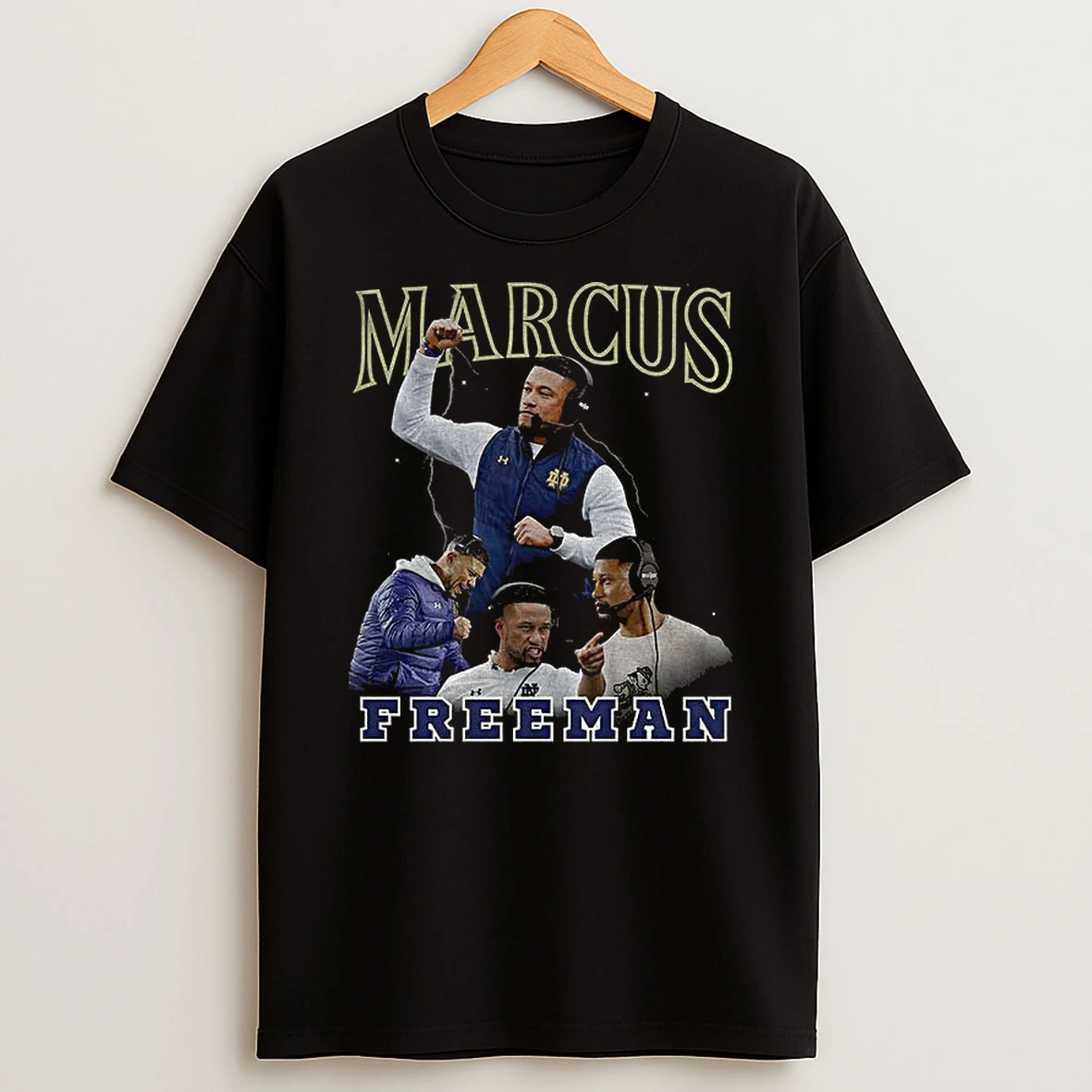 Marcus Freeman Notre Dame Fighting Irish Football Graphic Vintage T Shirt