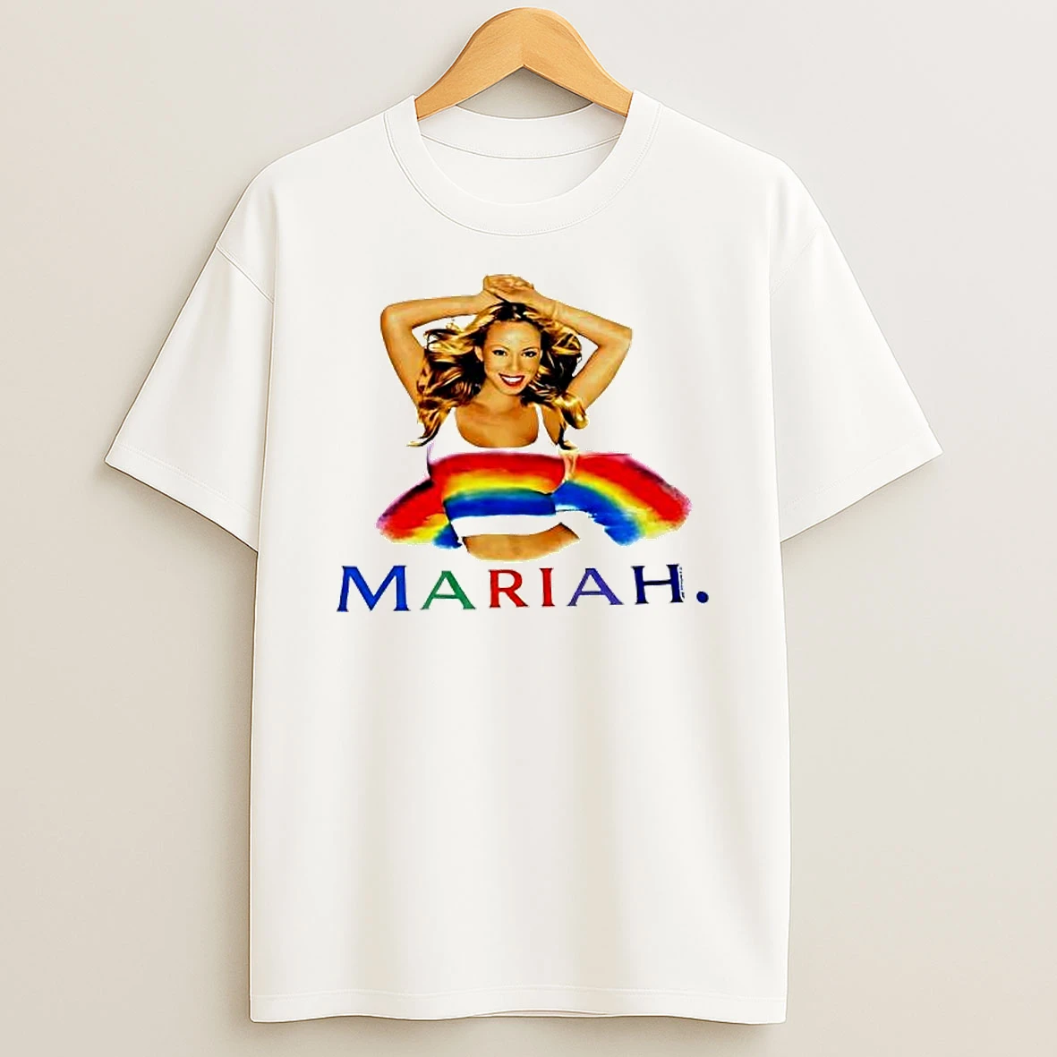 Mariah Carey Rainbow Graphic T Shirt