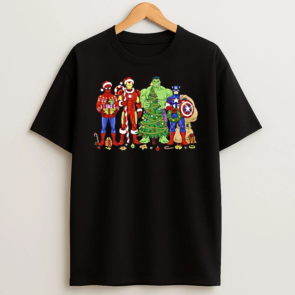 Marvel Superhero Merry Christmas T Shirt