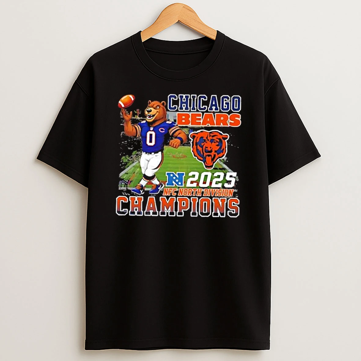 Mascot Chicago Bears 2025 Nfc North Division Champions Graphic T Shirt