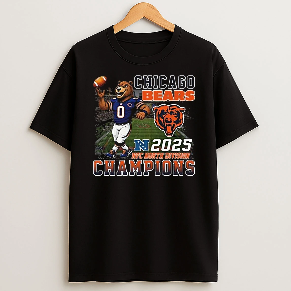Mascot Chicago Bears 2025 Nfc North Division Champions T Shirt
