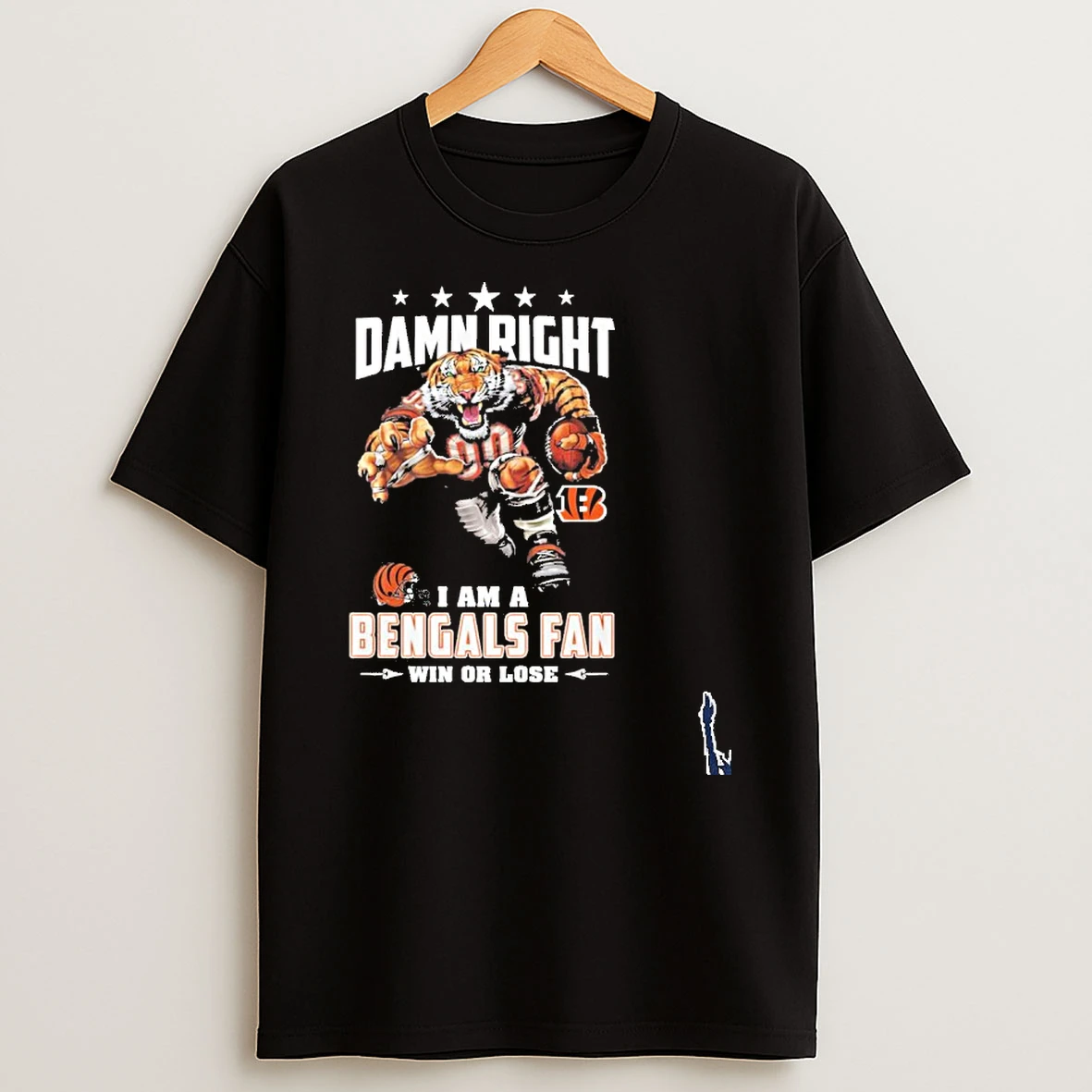 Mascot Damn Right I Am A Bengals Fan Win Or Lose T Shirt