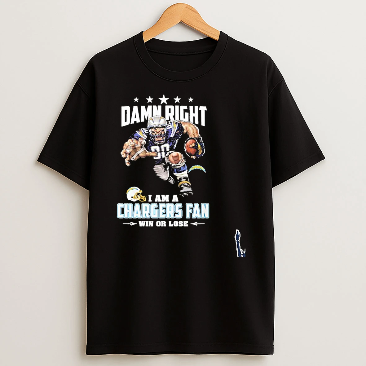 Mascot Damn Right I Am A Chargers Fan Win Or Lose T Shirt