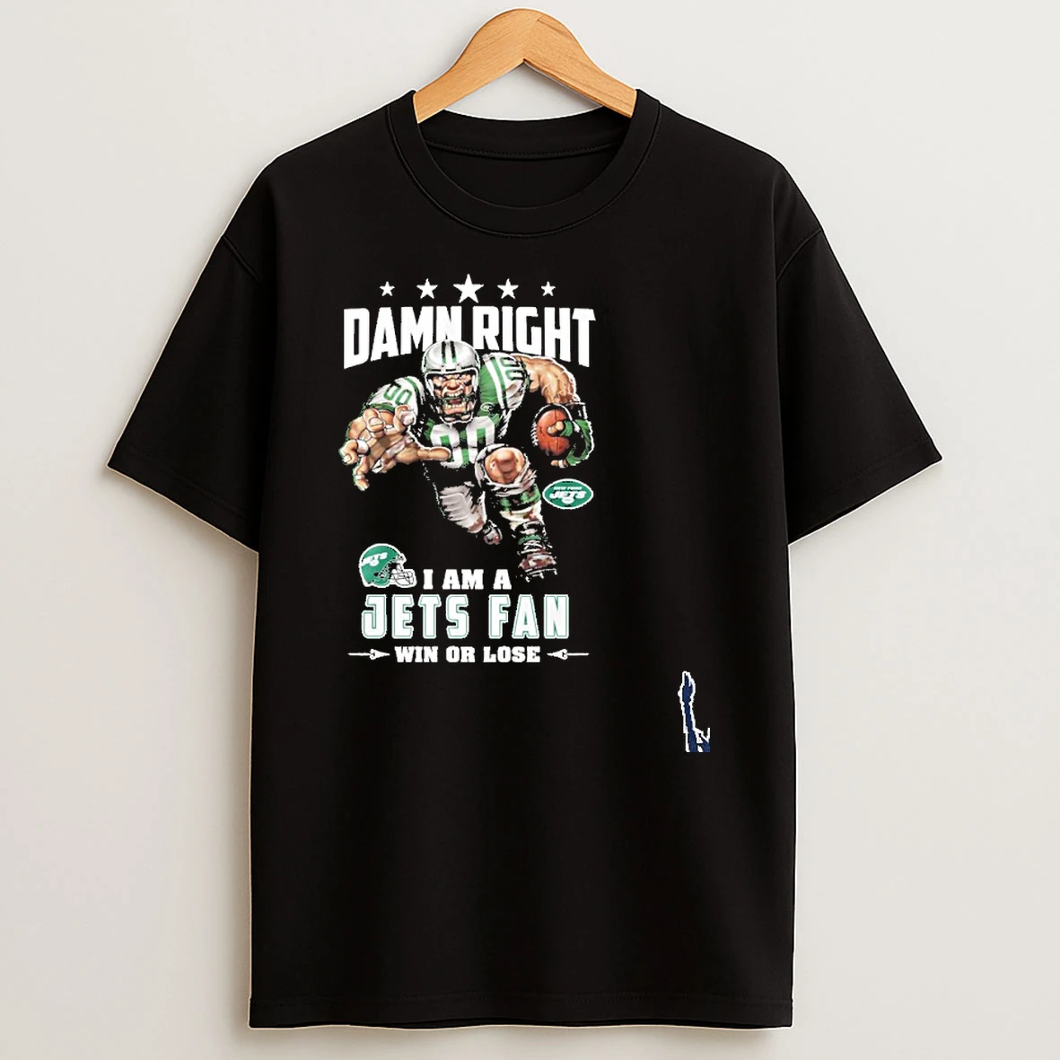 Mascot Damn Right I Am A Jets Fan Win Or Lose T Shirt