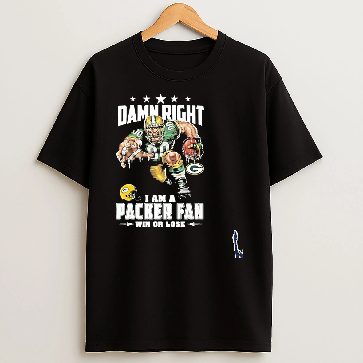 Mascot Damn Right I Am A Packers Fan Win Or Lose T Shirt