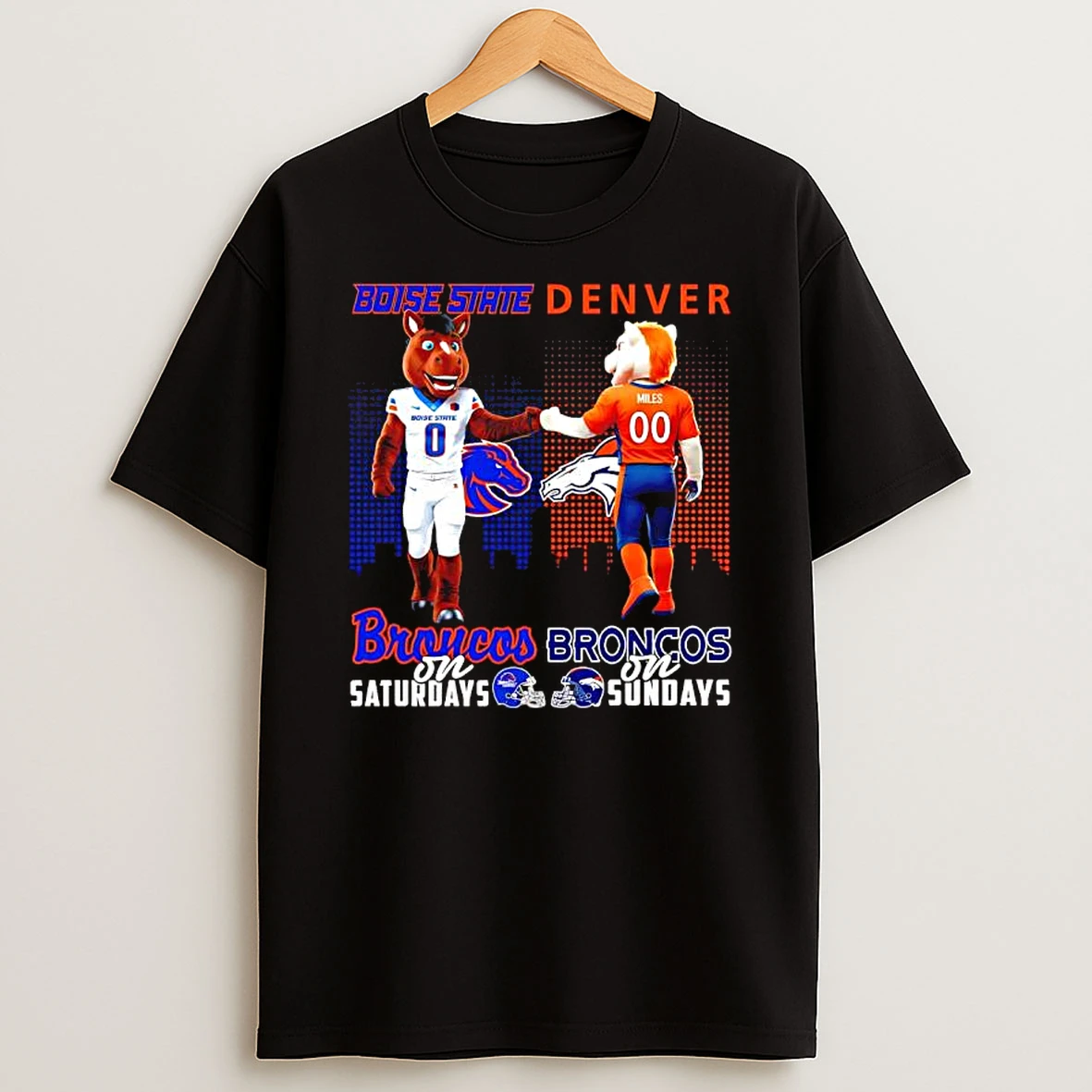 Mascot Of Boise State Broncos On Saturdays And Denver Broncos On Sundays T Shirt