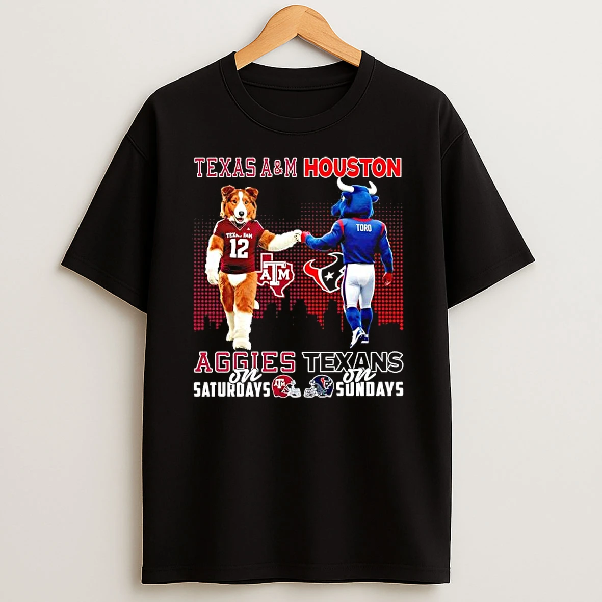 Mascot Of Texas Am Aggies On Saturdays And Houston Texans On Sundays T Shirt