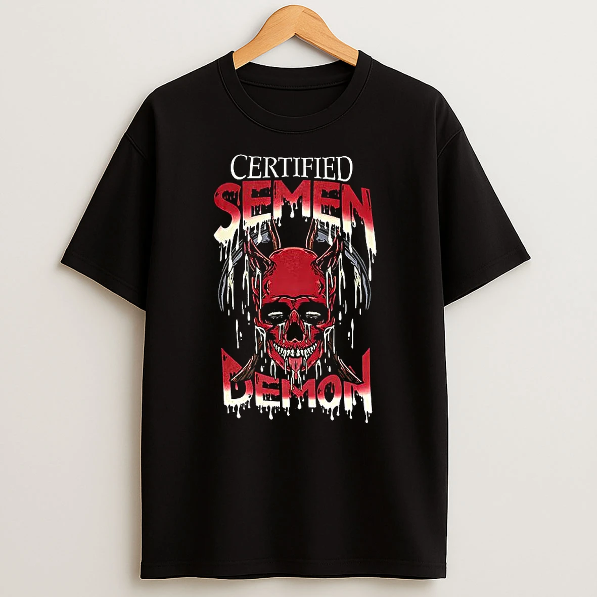 Matt Rife Certified Semen Demon Red Devil Skull T Shirt