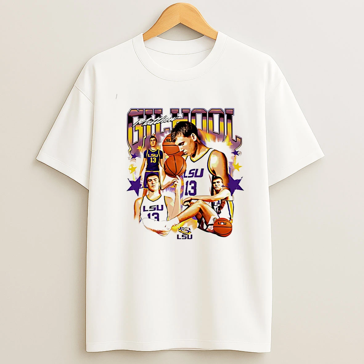 Matthew Gilhool Lsu Mens Basketball Player Collage T Shirt