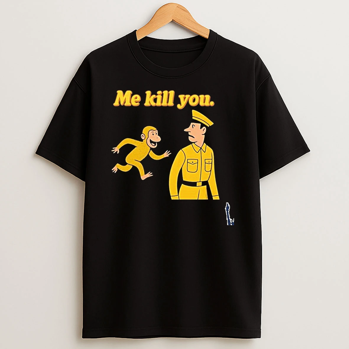 Me Kill You Monkey Cartoon Warning T Shirt