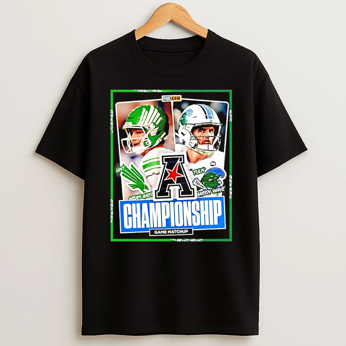 Mean Green Vs Green Wave 2025 American Conference Champions T Shirt