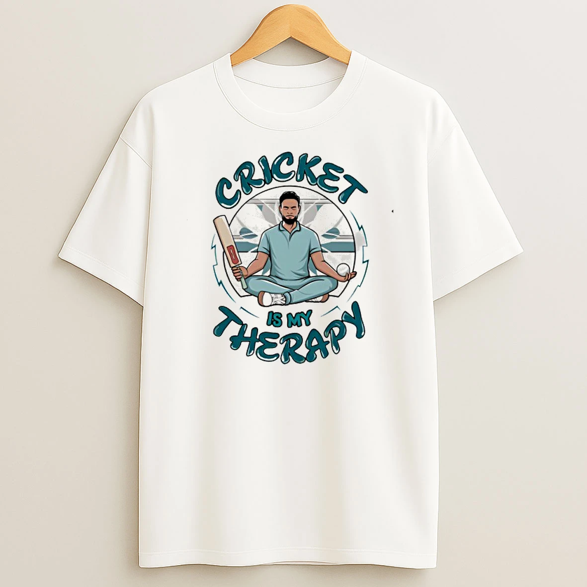 Meditating And Cricket Is My Therapy T Shirt