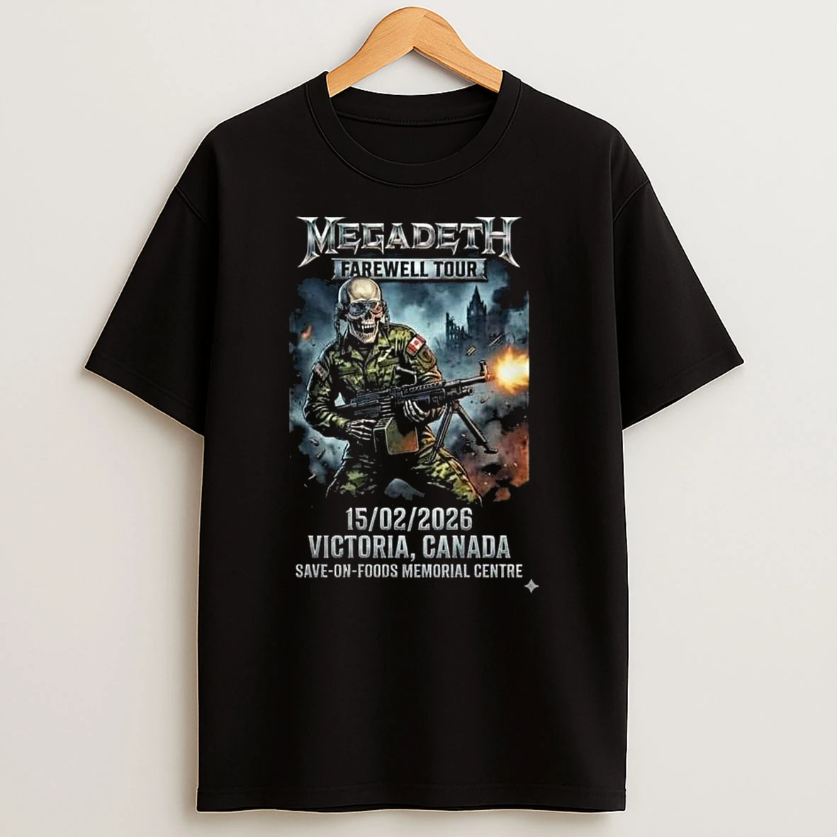 Megadeth Farewell Tour 2026 On February 15 2025 At Save On Foods Memorial Centre Victoria Canada T Shirt