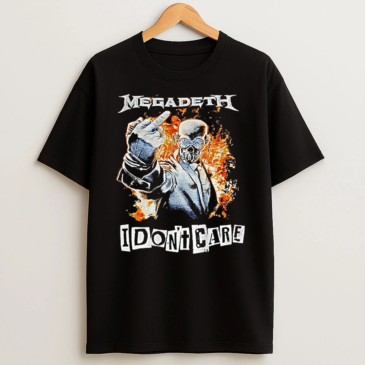 Megadeth Middle Finger Vic Rattlehead I Dont Care T Shirt