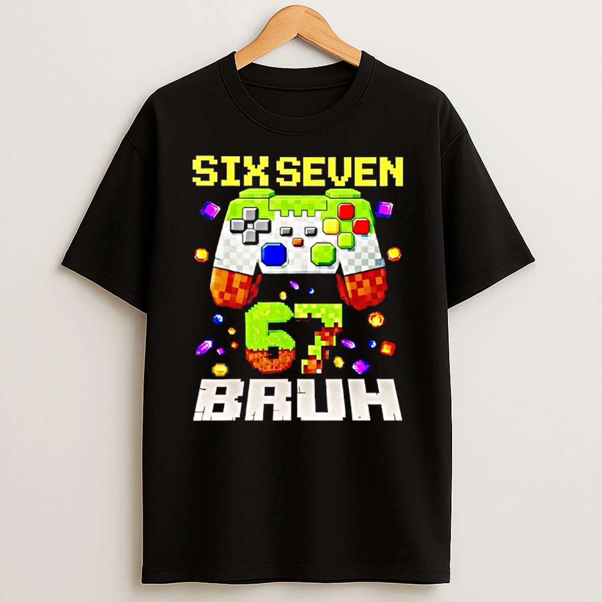 Meme Six Seven 67 Bruh Video Game Gift T Shirt
