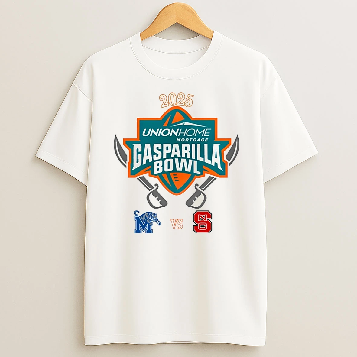 Memphis Tigers Vs Nc State Wolfpack 2025 Gasparilla Bowl T Shirt