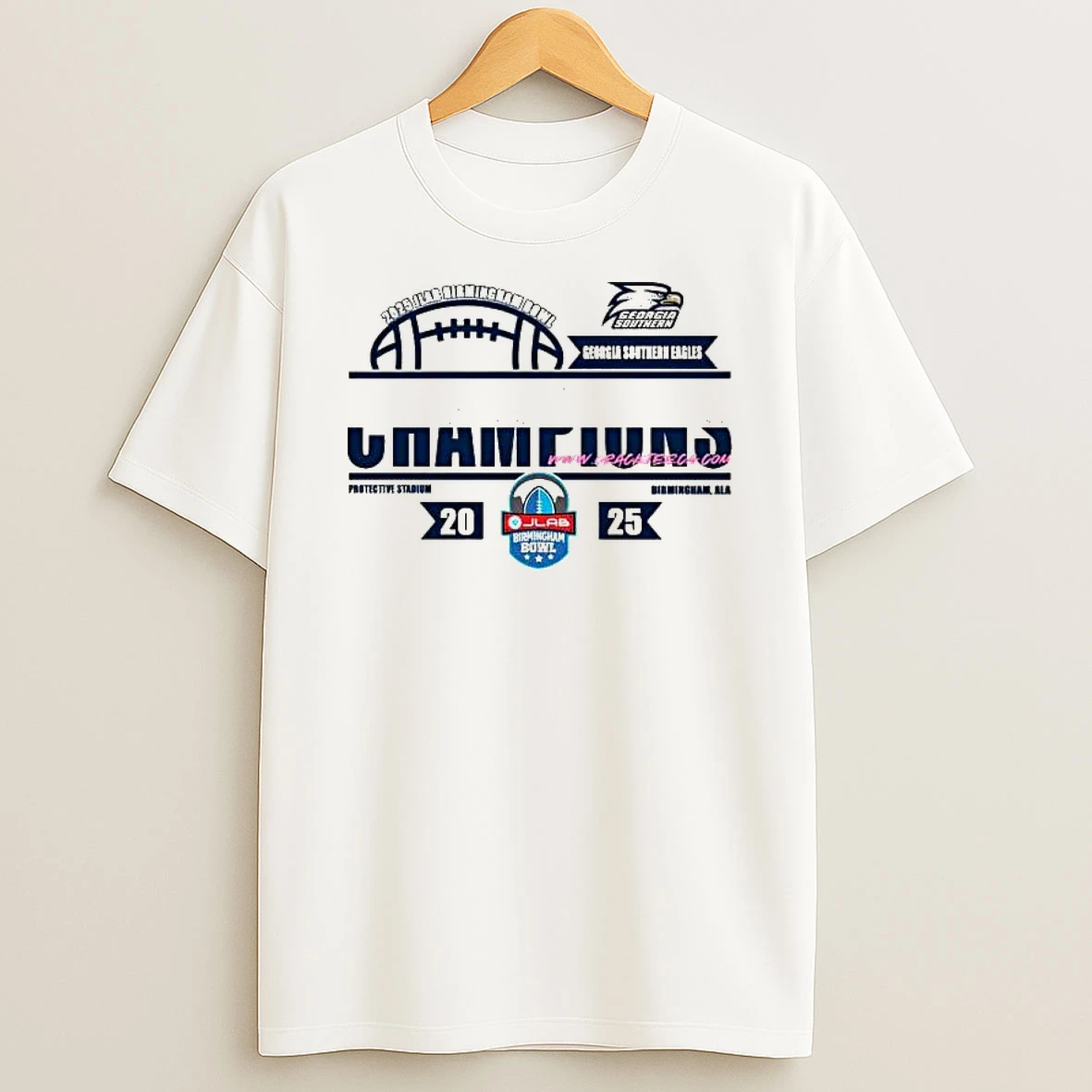 Mens Georgia Southern Eagles Football 2025 Jlab Birmingham Bowl Locker Room T Shirt
