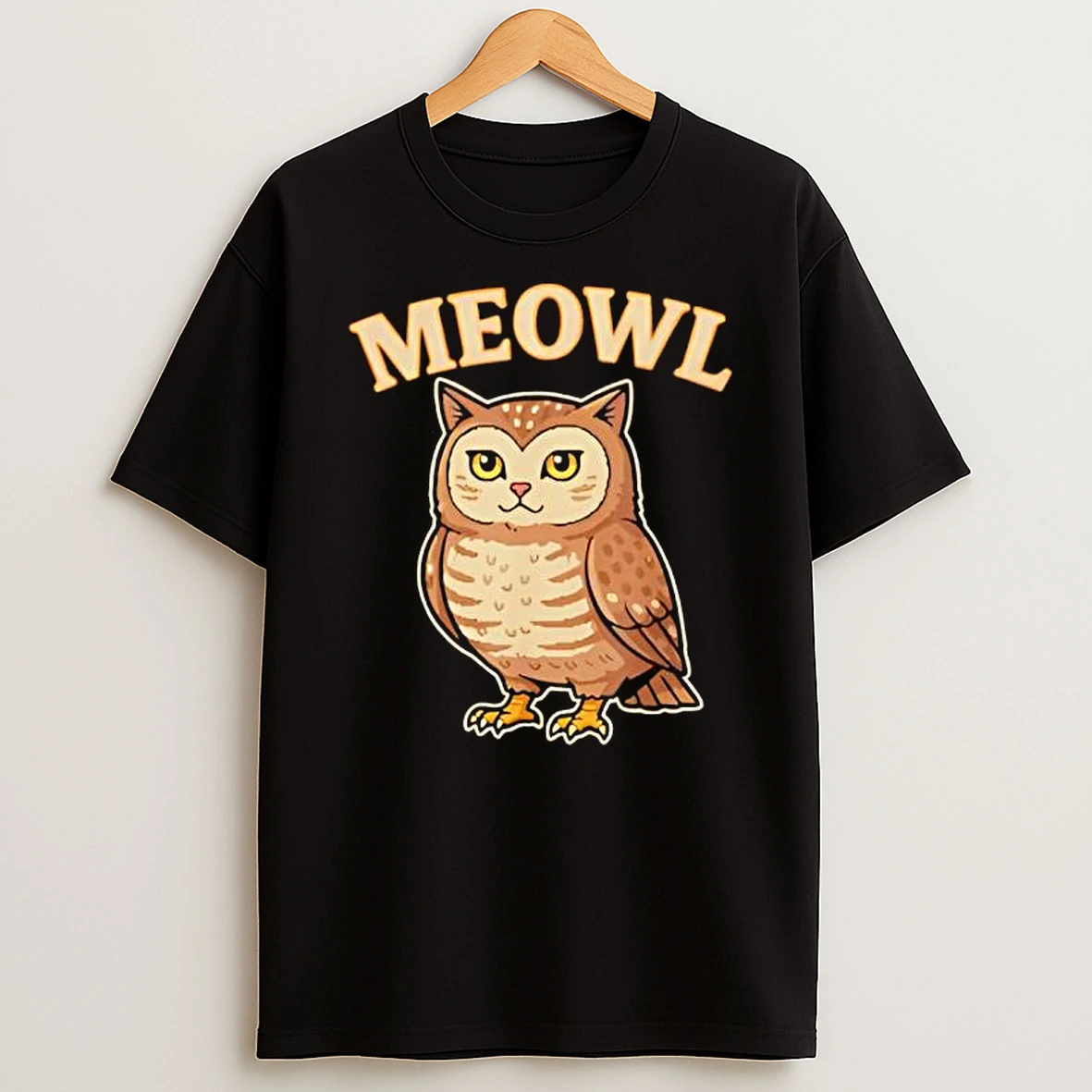 Meowl Funny Meow Cat Owl Brainrot Meme T Shirt