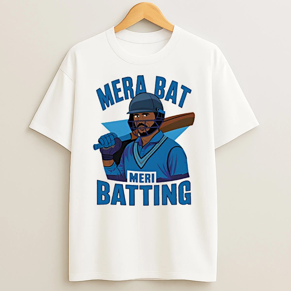 Mera Bat Meri Batting Hindi Phrase In India For Cricket T Shirt