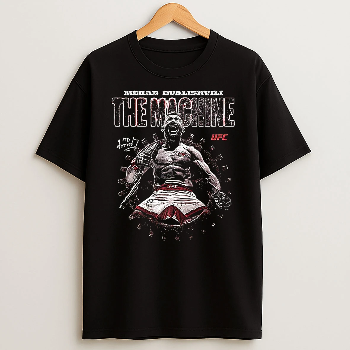 Merab Dvalishvili Ufc Fighter The Machine Signature T Shirt