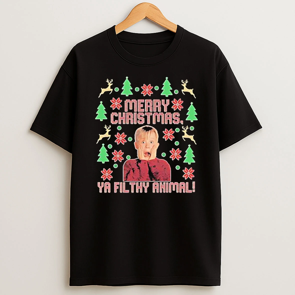 Merry Christmas Ya Filthy Animal Retro Kevin Mccallister T Shirt