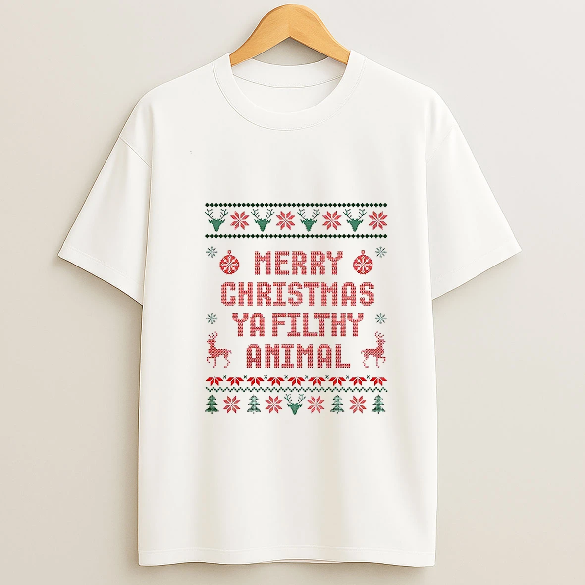 Merry Christmas Ya Filthy Animal Ugly Christmas 2025 T Shirt