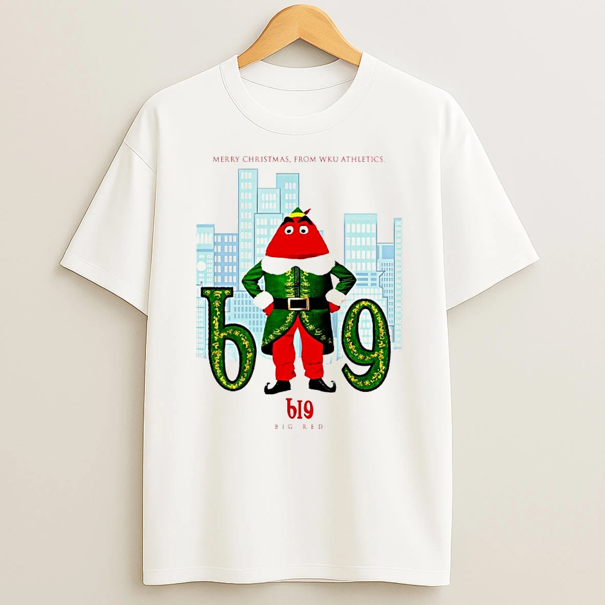 Merry Christmas From Western Kentucky Hilltoppers Big Red Mascot Circle T Shirt