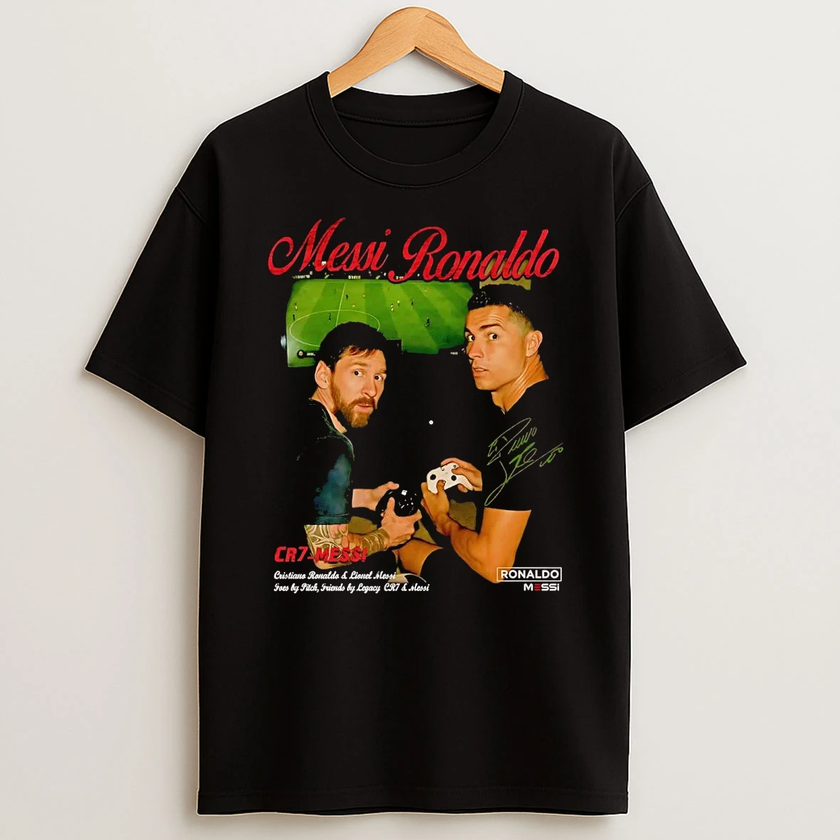 Messi Ronaldo Foes By Pitch Friends By Legacy T Shirt
