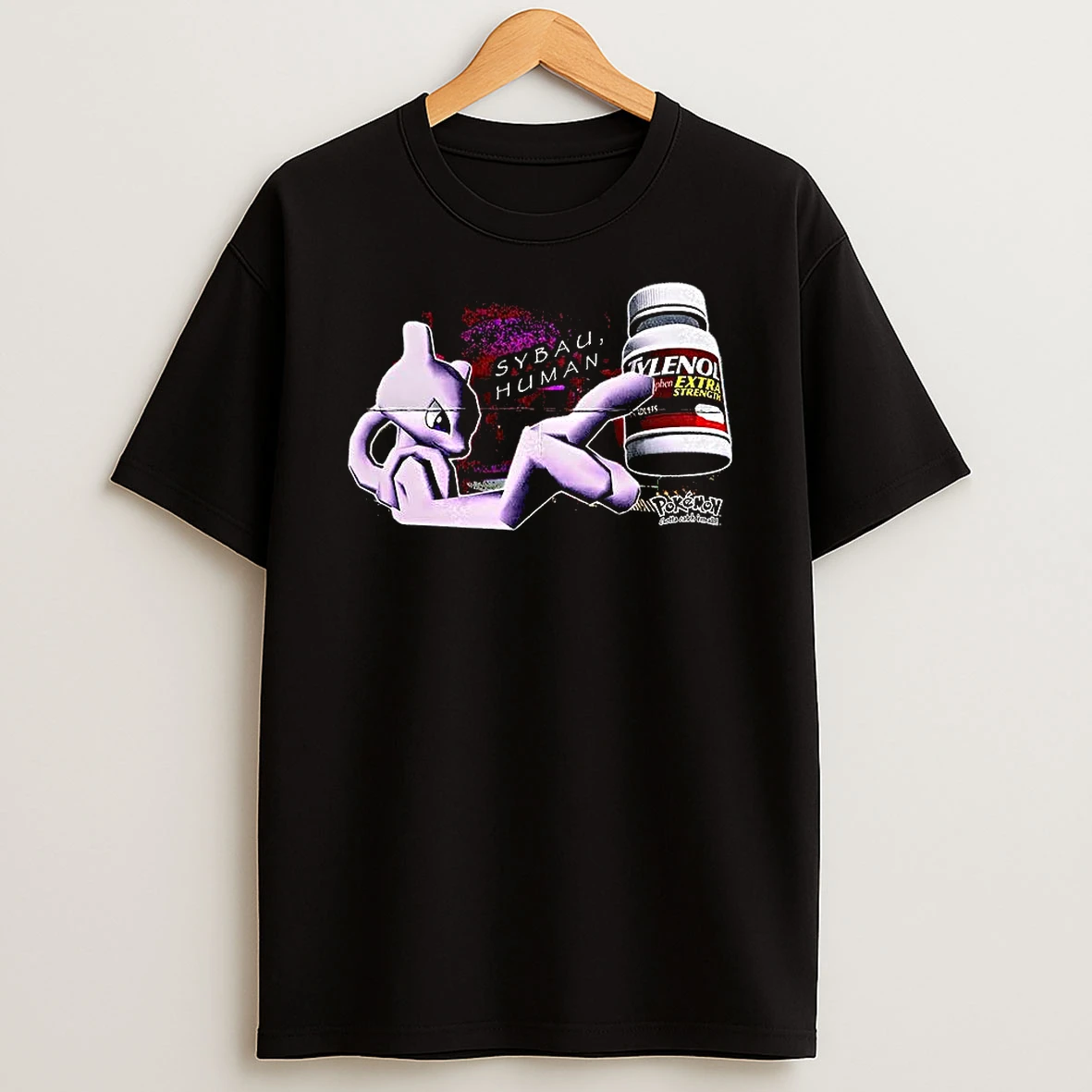 Mewtwo Pokemon X Tylenol Extra Strength Sybau Human T Shirt