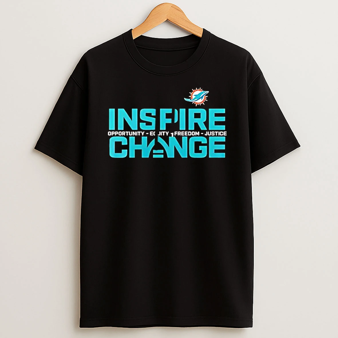 Miami Dolphins 2025 Inspire Change Logo T Shirt