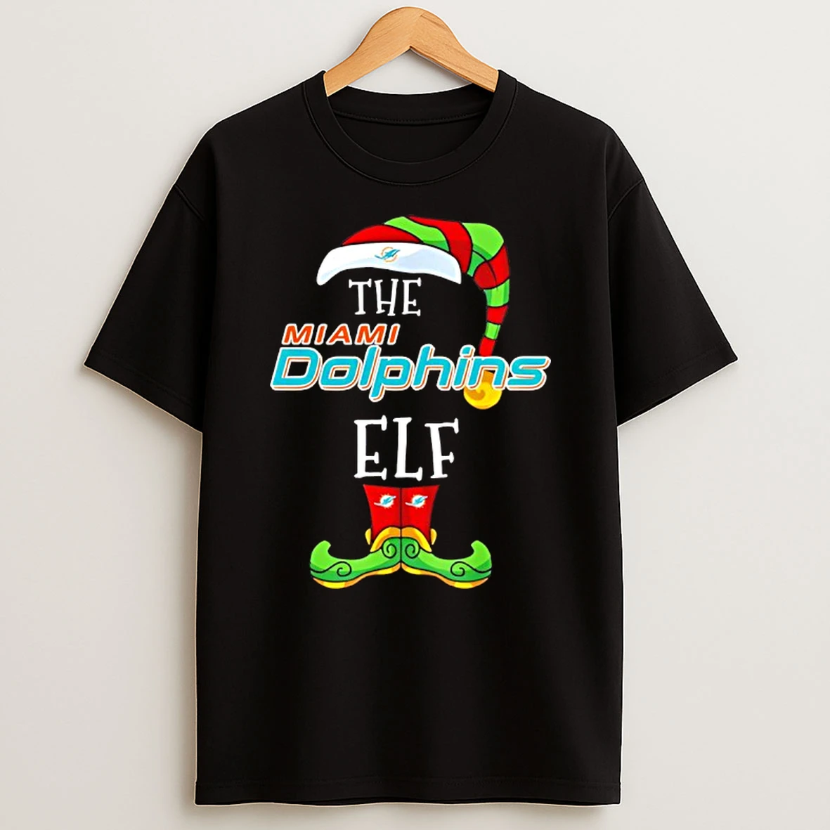 Miami Dolphins Christmas Team Mashup Elf T Shirt