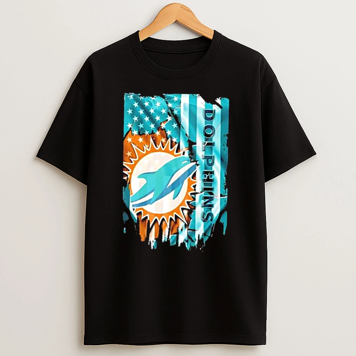 Miami Dolphins Football X American Flag T Shirt