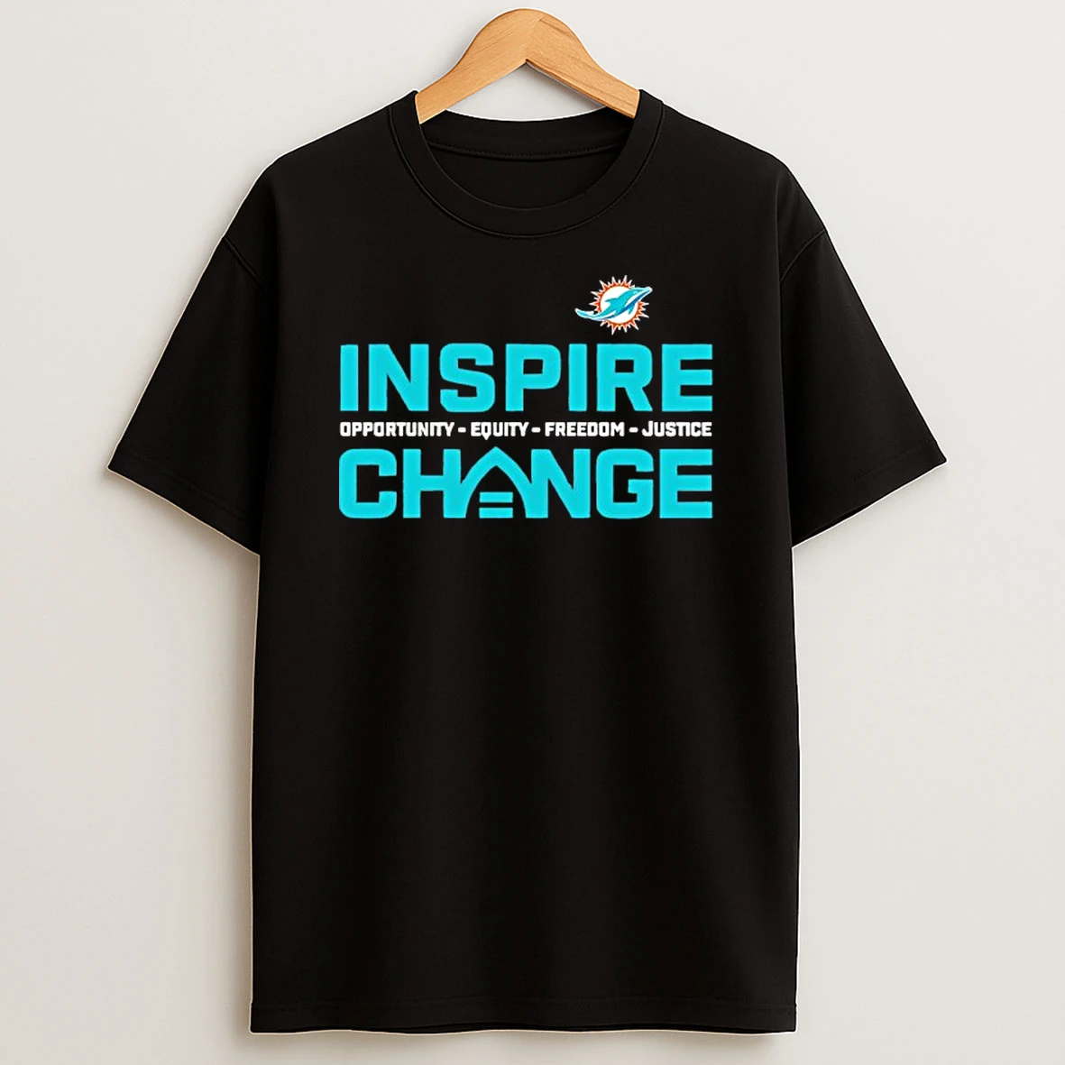 Miami Dolphins Inspire Change Opportunity Equity Freedom Justice T Shirt