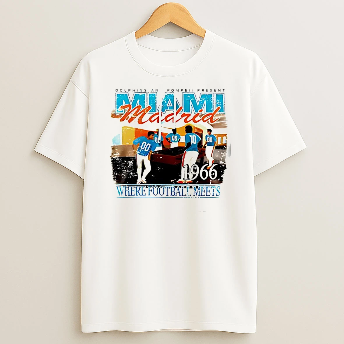 Miami Dolphins Where Football Meets Dolphins An Pompeii Present Miami Madrid T Shirt