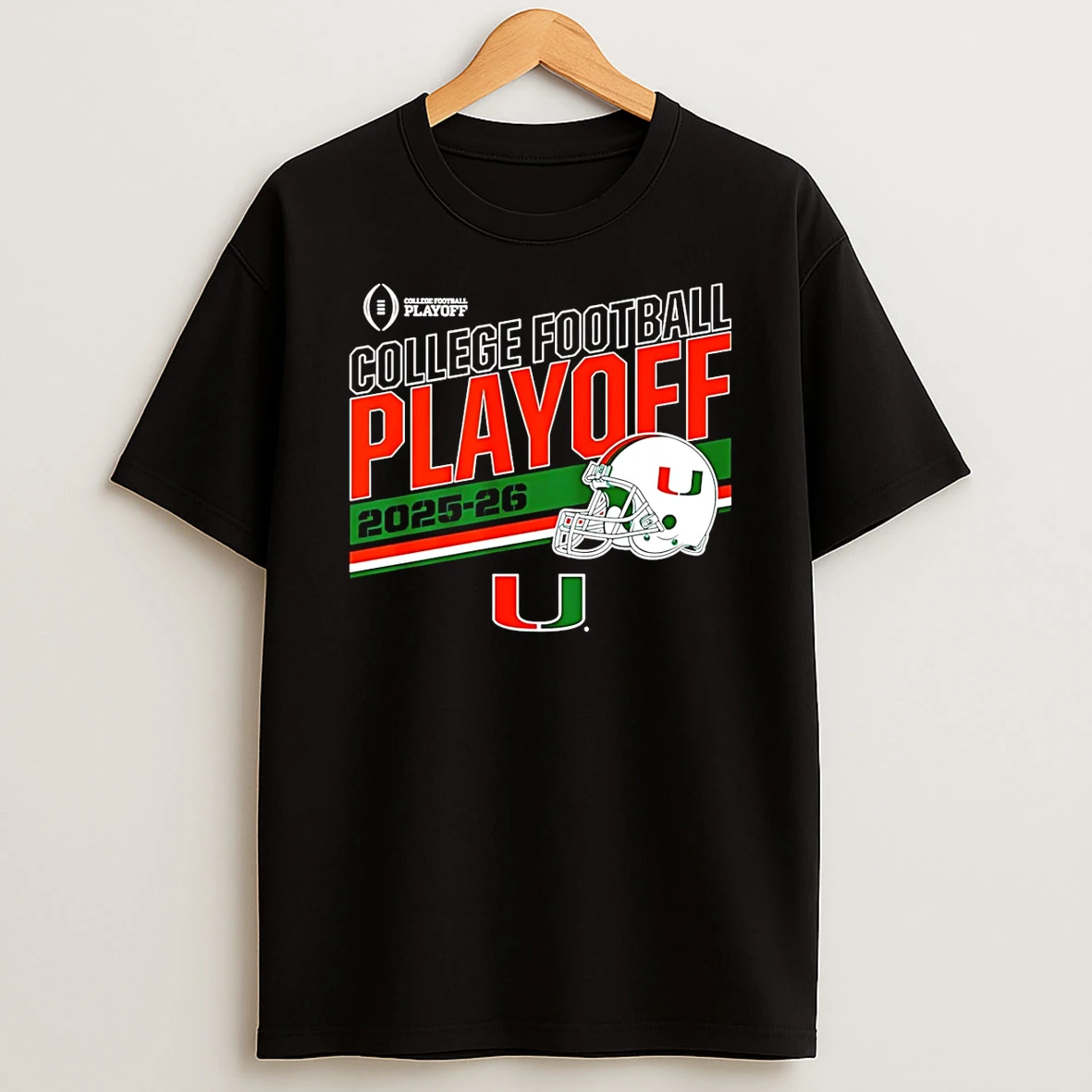 Miami Football 2025 26 Cfp Stripe T Shirt